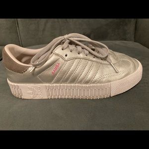 Adidas Silver Samba sneakers 6.5